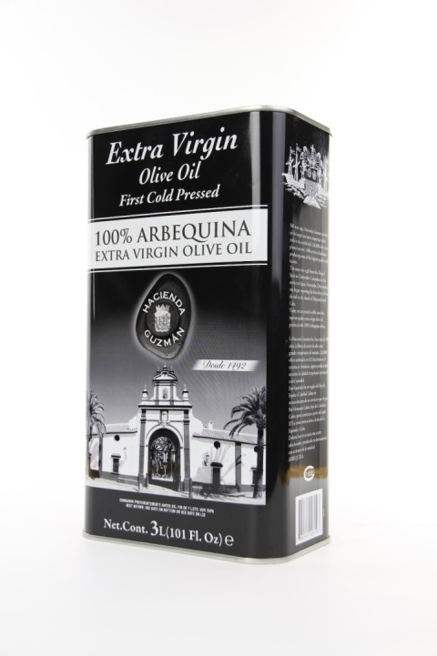Oliwa Hacienda Guzman 3 L, Extra Virgin odmiana Arbequina, kwasowość <0,2