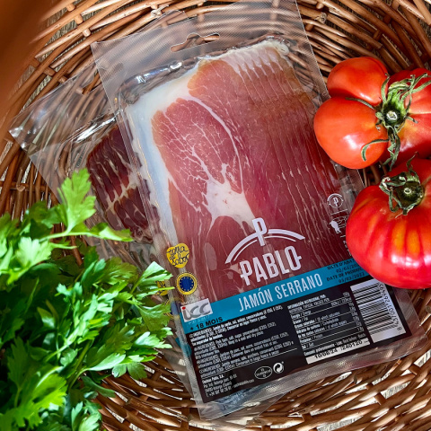 Szynka Jamon Serrano, dojrzewająca 18+ miesięcy, 100g