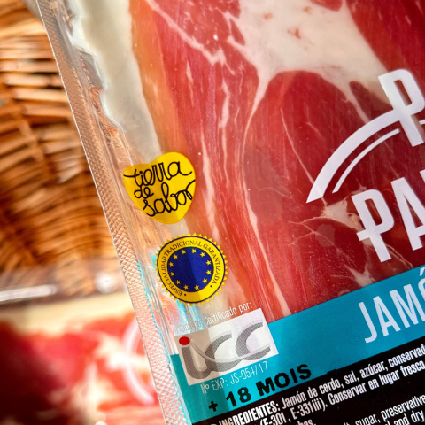 Szynka Jamon Serrano, dojrzewająca 18+ miesięcy, 100g