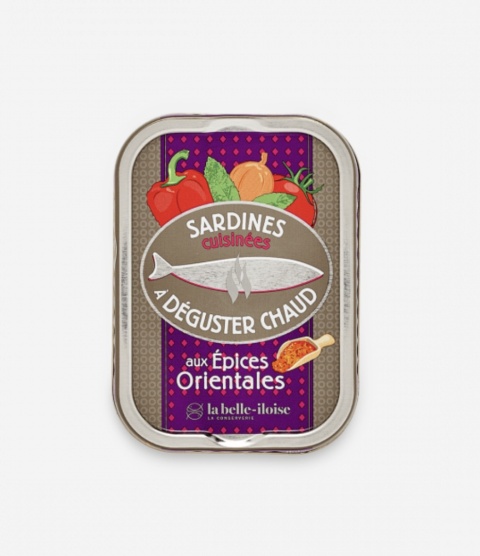 Francuskie sardynki z orientalny sos, La Belle Iloise, do podawania na gorąco, 115g
